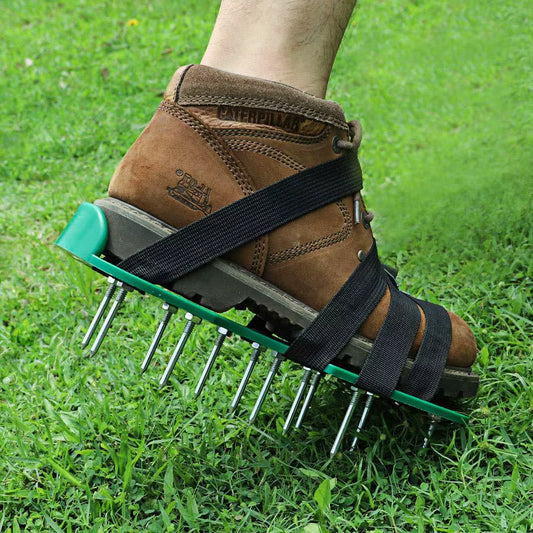 1 Pair Grass Spiked Gardening Walking Revitalizing Lawn Aerator Sandals Nail Shoes Yard Garden Tool Scarifier Nail Cultivator