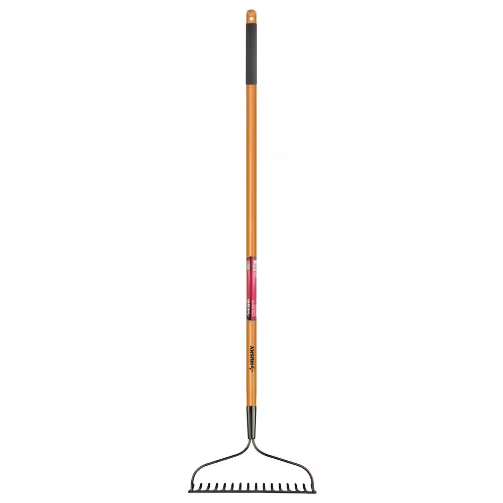 57 In. Wood Handle 16-Tine Bow Rake