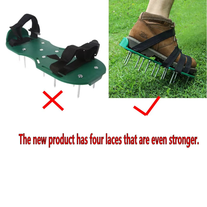 1 Pair Grass Spiked Gardening Walking Revitalizing Lawn Aerator Sandals Nail Shoes Yard Garden Tool Scarifier Nail Cultivator