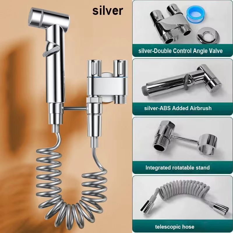 Hygienic Shower for Bathroom Toilet Bidet Shower Head Double Outlet Angle Valve of Bathroom Accessories Bidet Toilet Seat