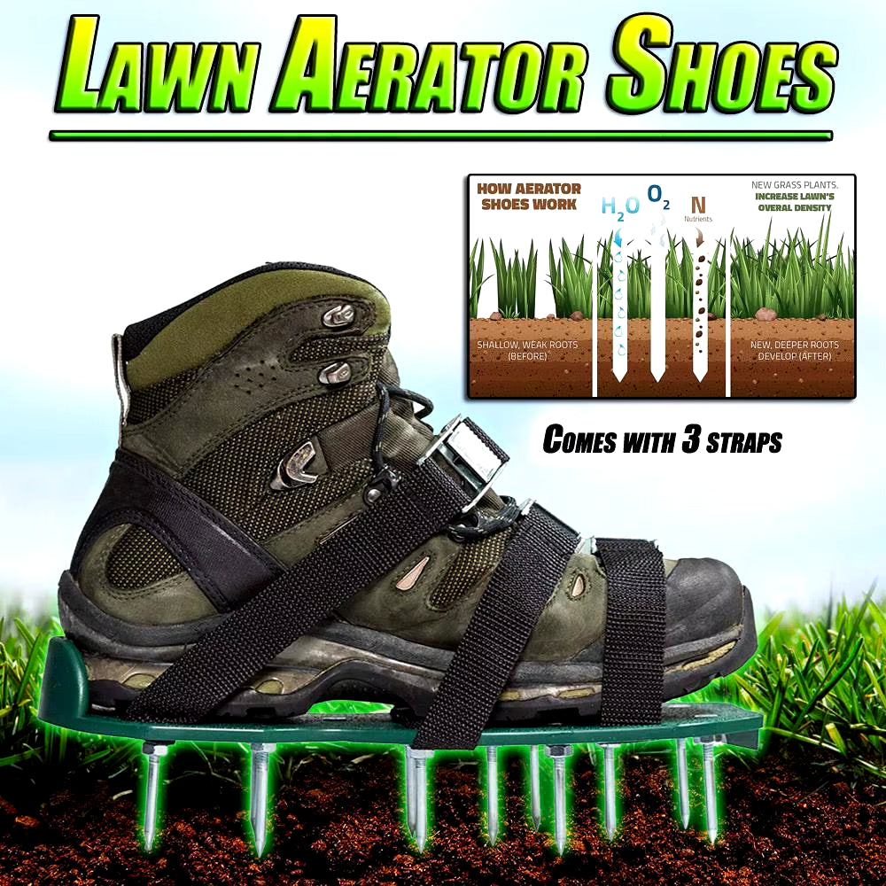 1 Pair Grass Spiked Gardening Walking Revitalizing Lawn Aerator Sandals Nail Shoes Yard Garden Tool Scarifier Nail Cultivator