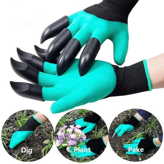 Gardening Gloves with Claws Digging Planting Protective Latex Gloves Durable Waterproof Prick-Proof Permeable Home Labor Gloves