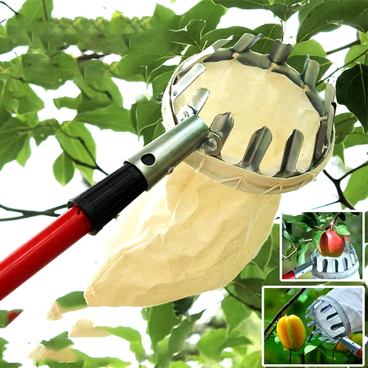 Metal Fruit Picker Orchard Gardening Apple Peach High Tree Picking Tools Fruit Catcher Collection Pouch Farm Garden Supplies