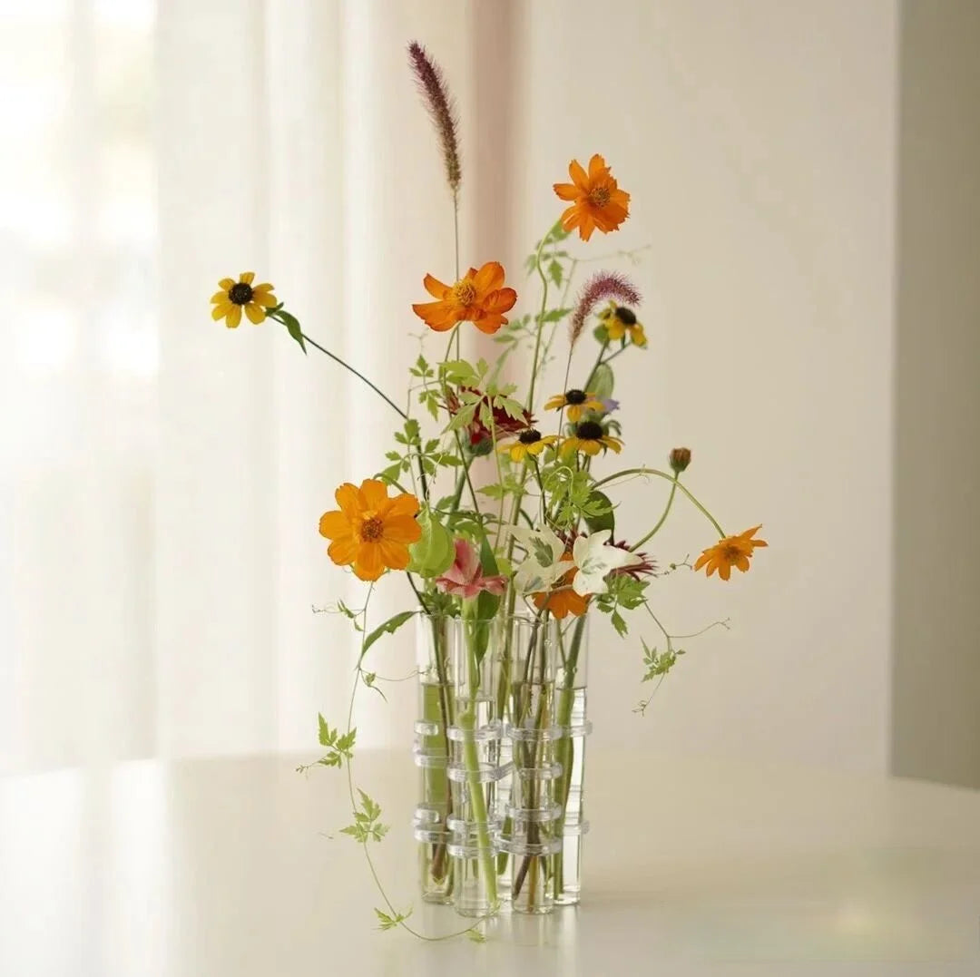 Clear Glass Vase Tubes Set Hanging Flower Holder Plant Container Flower Vases for Homes Room Decor